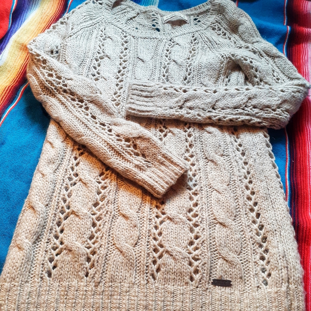 Oatmeal Cableknit Fishermans Alpaca A&F Sweater